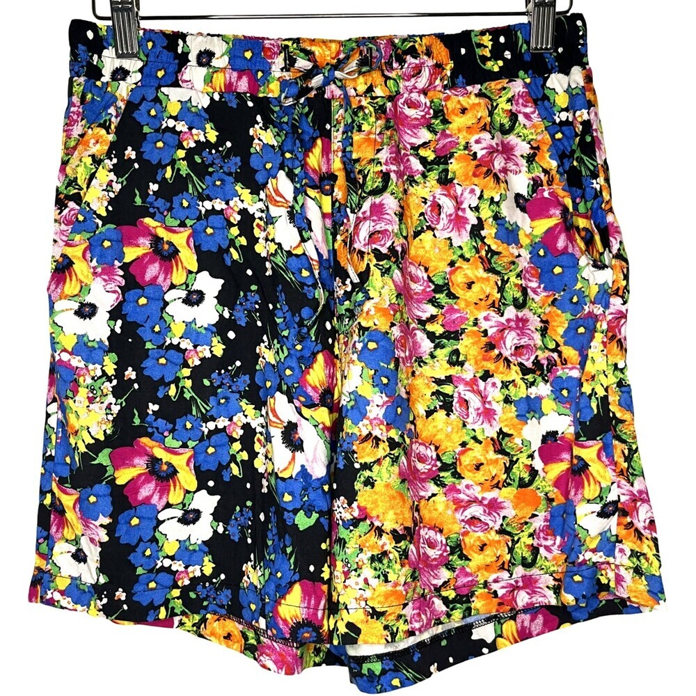 Asos Made In Kenya Boxy Shorts Womens XS Viscose Floral Relaxed Pull On Pockets